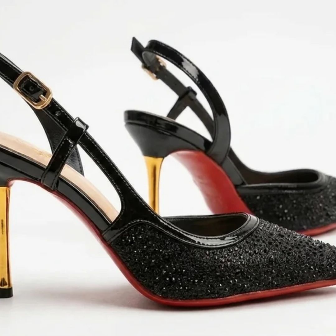 Gloss Code — Black Date Night & Evening Heels | Ozzaro
