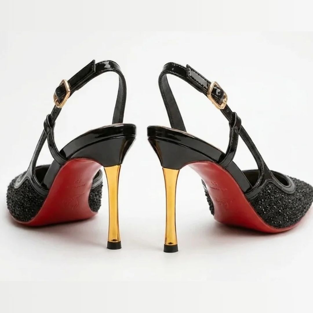 Gloss Code — Black Date Night & Evening Heels | Ozzaro