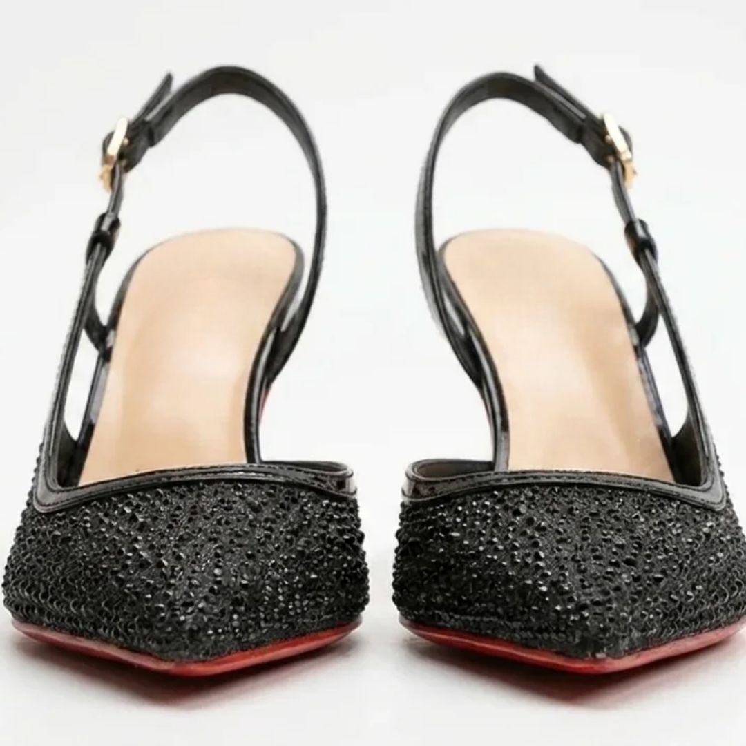 Gloss Code — Black Date Night & Evening Heels | Ozzaro