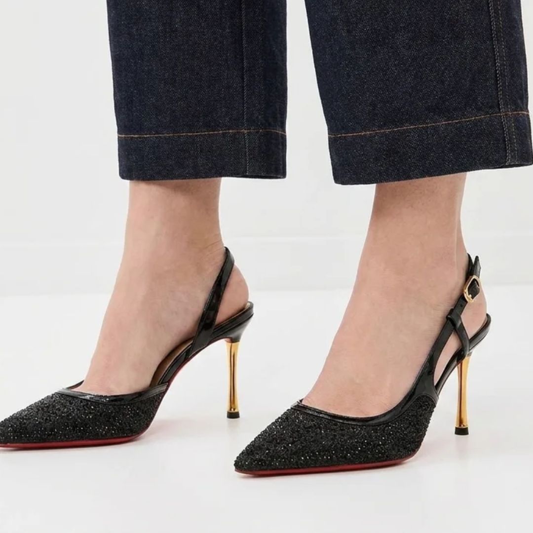 Gloss Code — Black Date Night & Evening Heels | Ozzaro