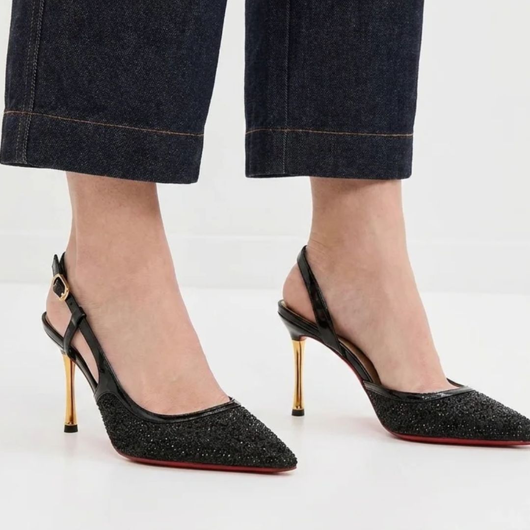 Gloss Code — Black Date Night & Evening Heels | Ozzaro