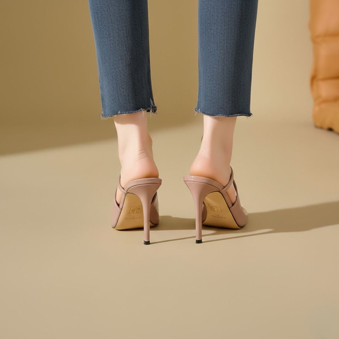 Nude high-Party heel with strappy design 