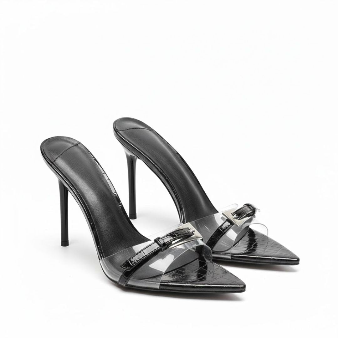 Black Party Heel with Transparent front 