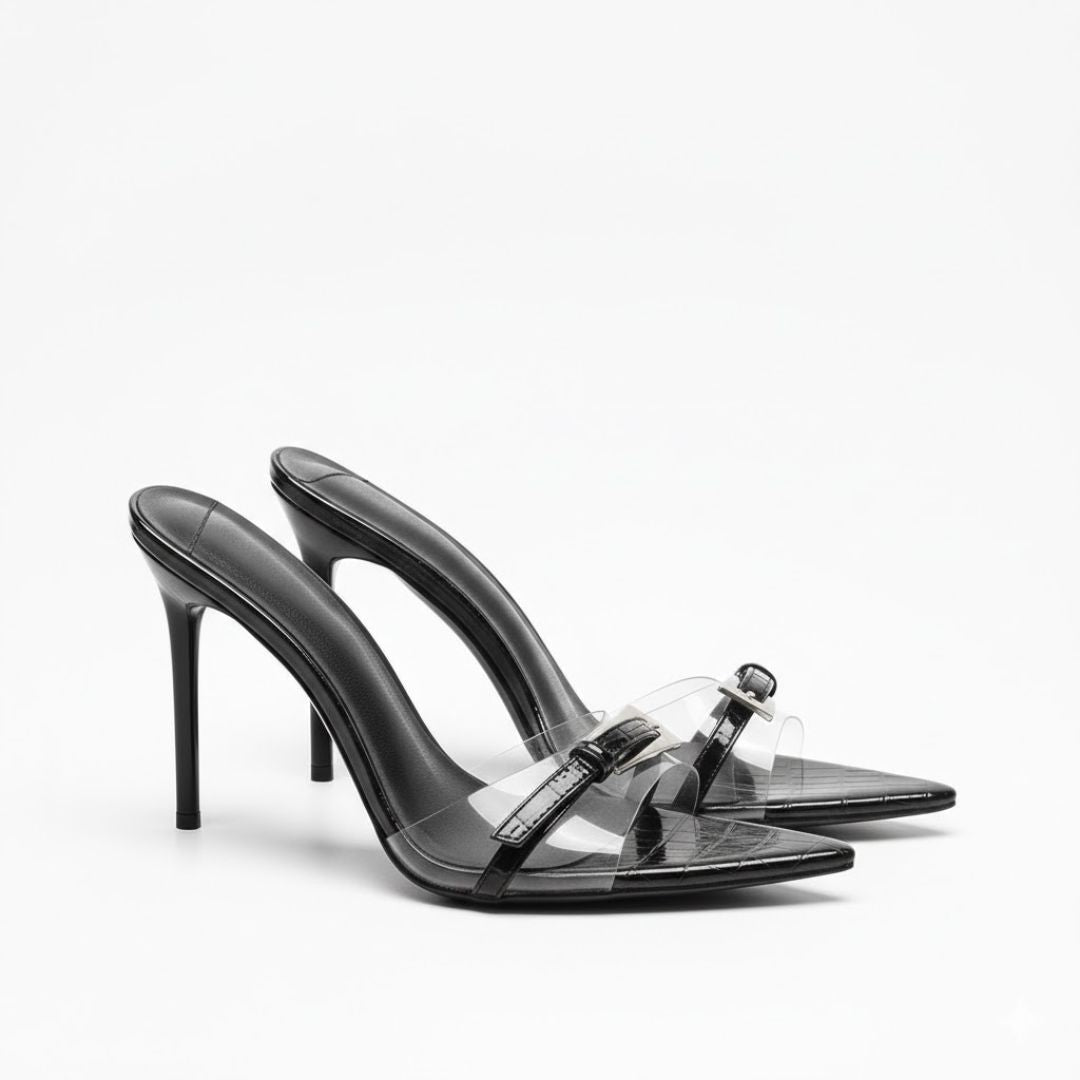Black Party Heel with Transparent front 