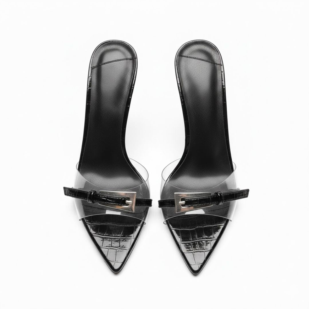 Black Party Heel with Transparent front 