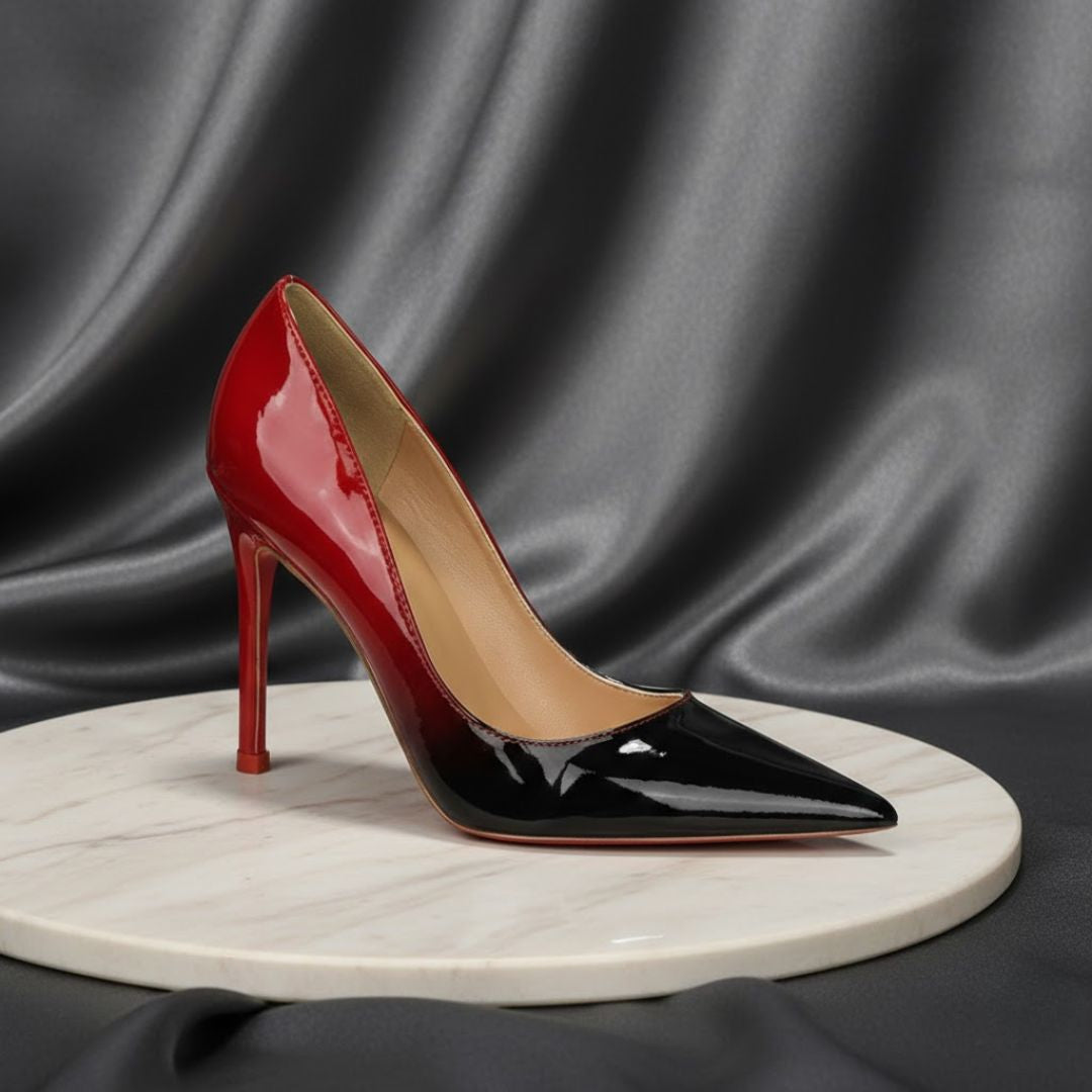 Black & Red patent high-Party heel