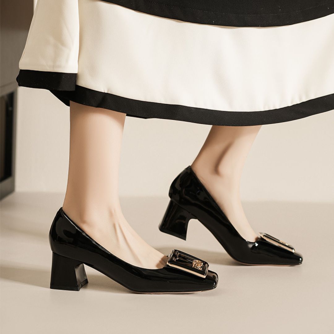 Urban Block — Black Office & Smart Casual Heels | Ozzaro