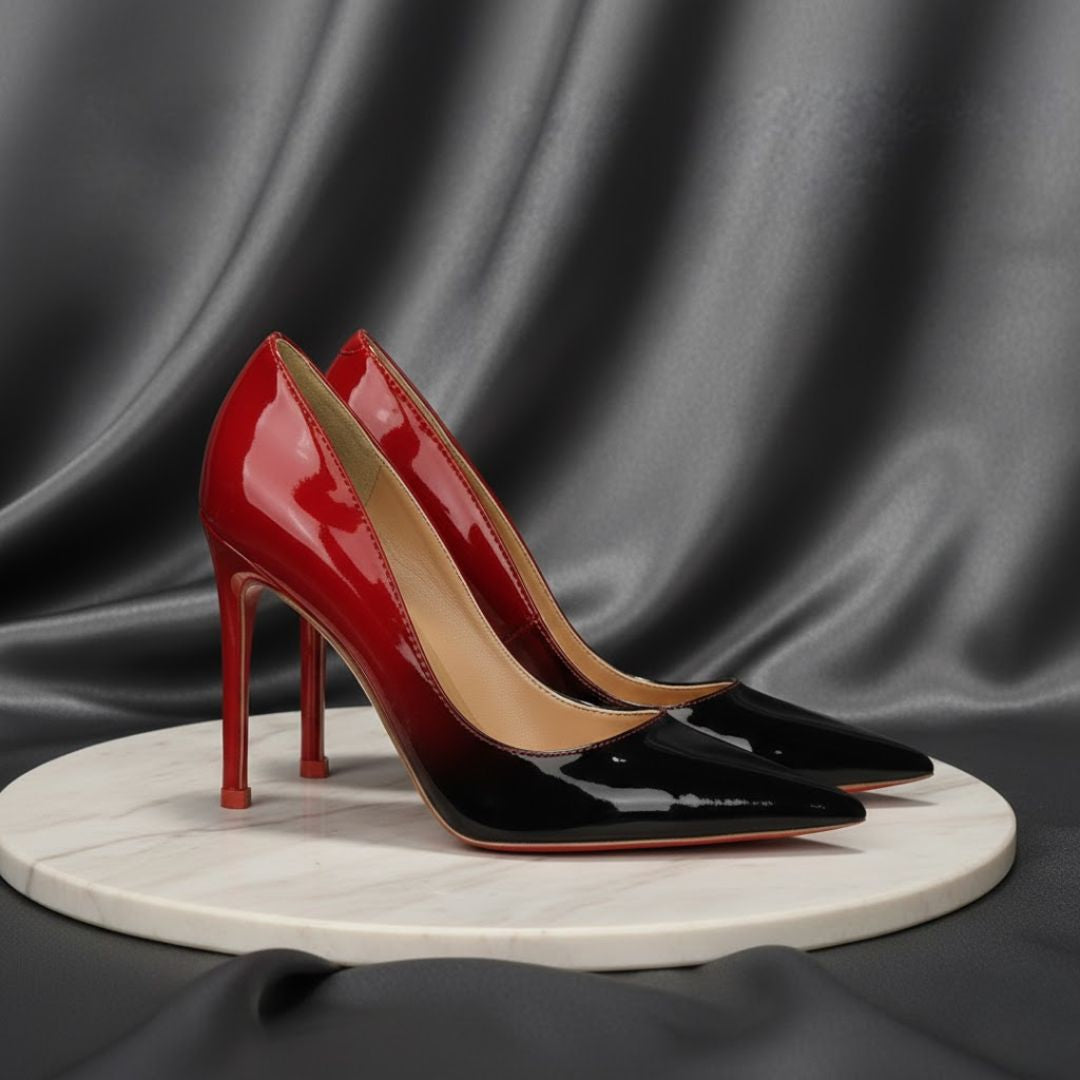 Black & Red patent high-Party heel