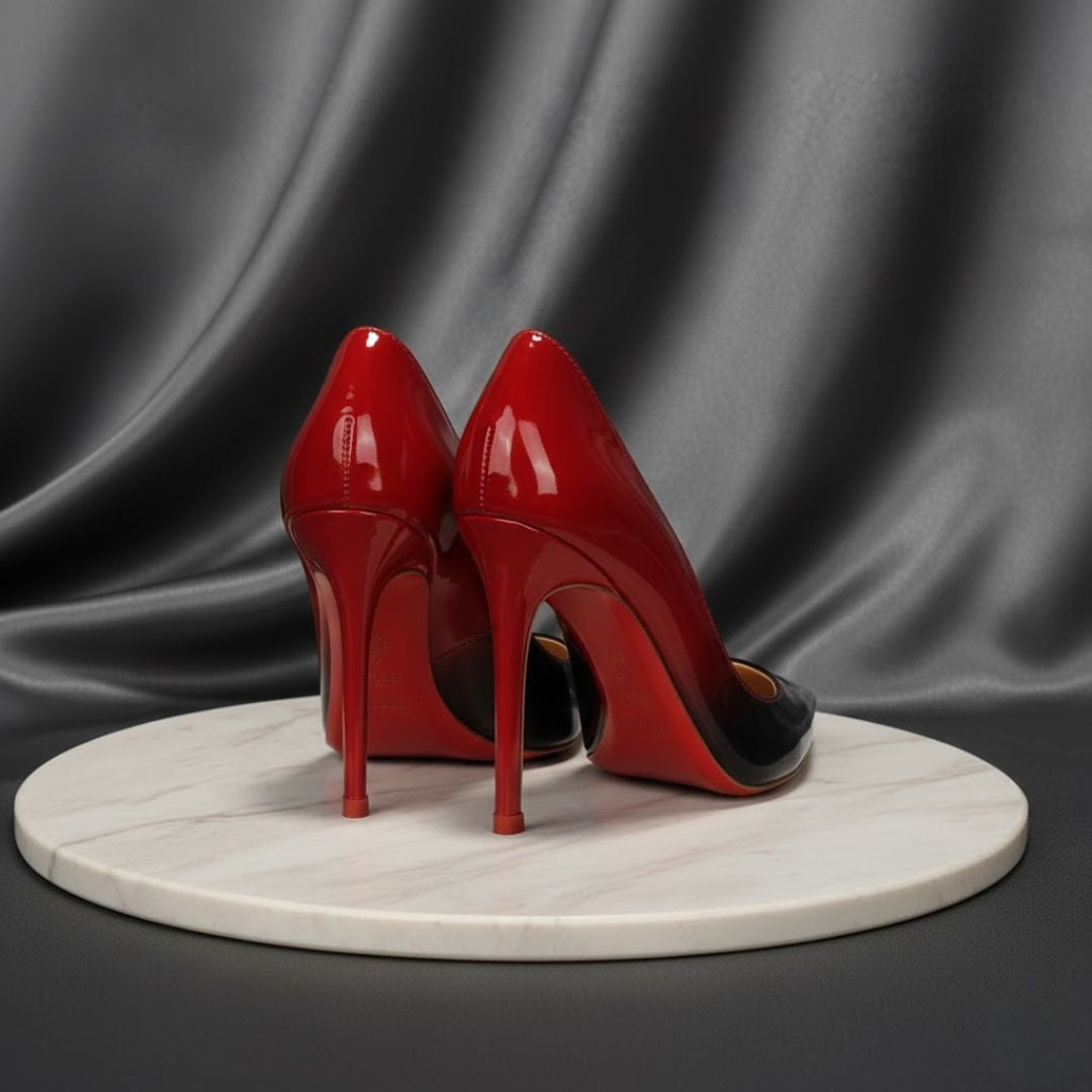 Black & Red patent high-Party heel