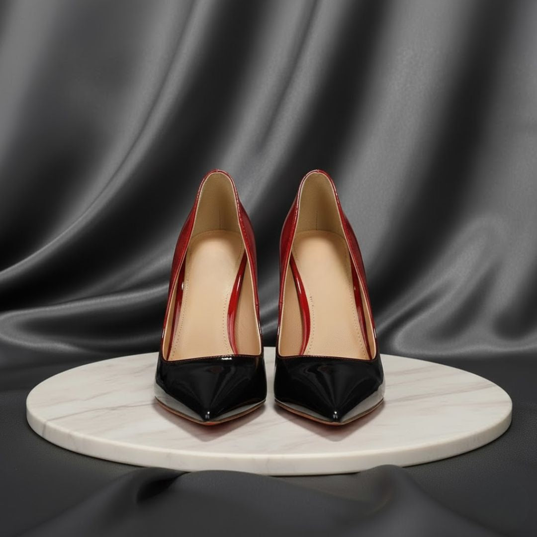 Black & Red patent high-Party heel