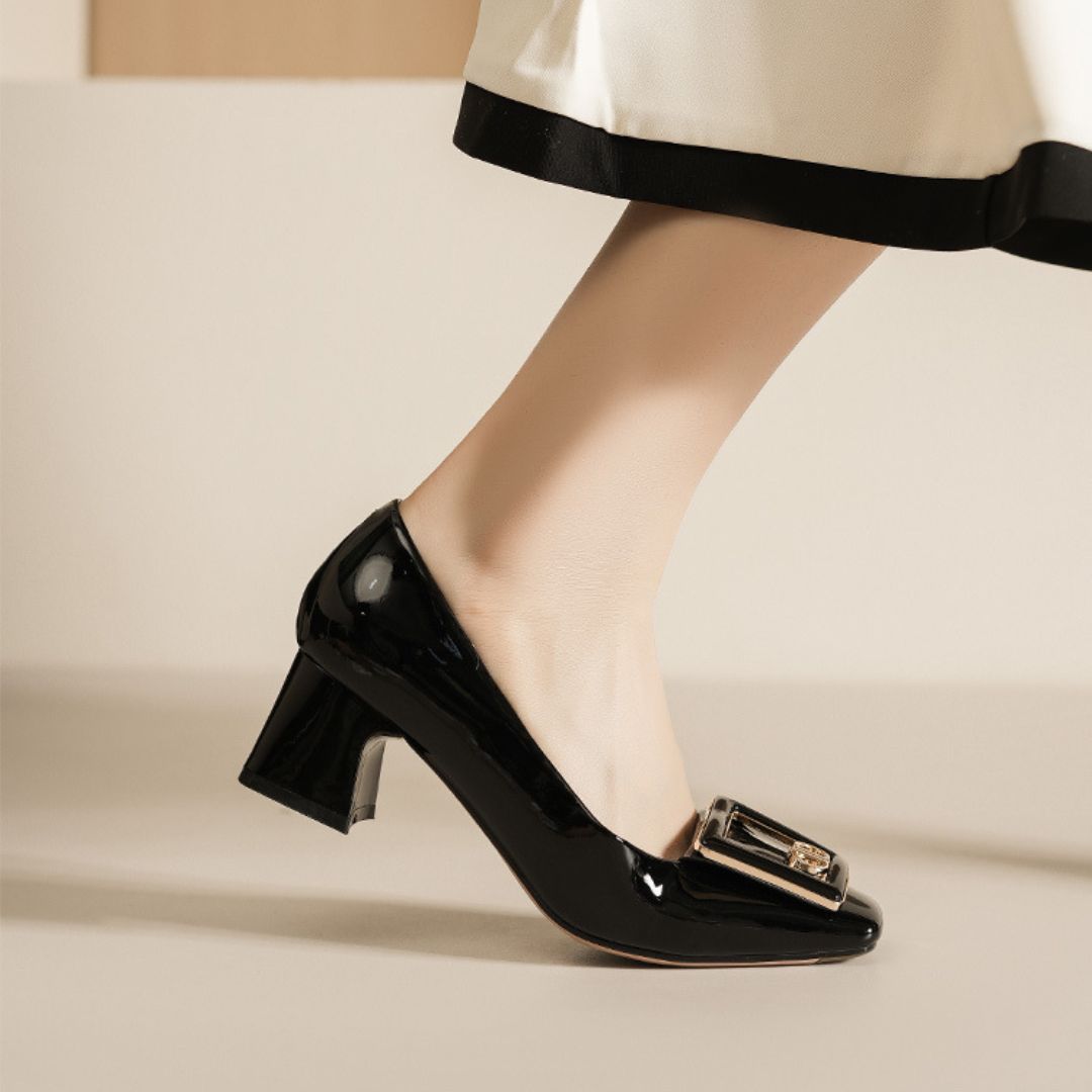 Urban Block — Black Office & Smart Casual Heels | Ozzaro