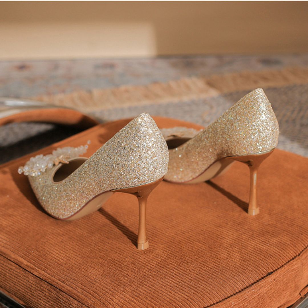 Meher bloom - Silver Bridal Heel | Ozzaro