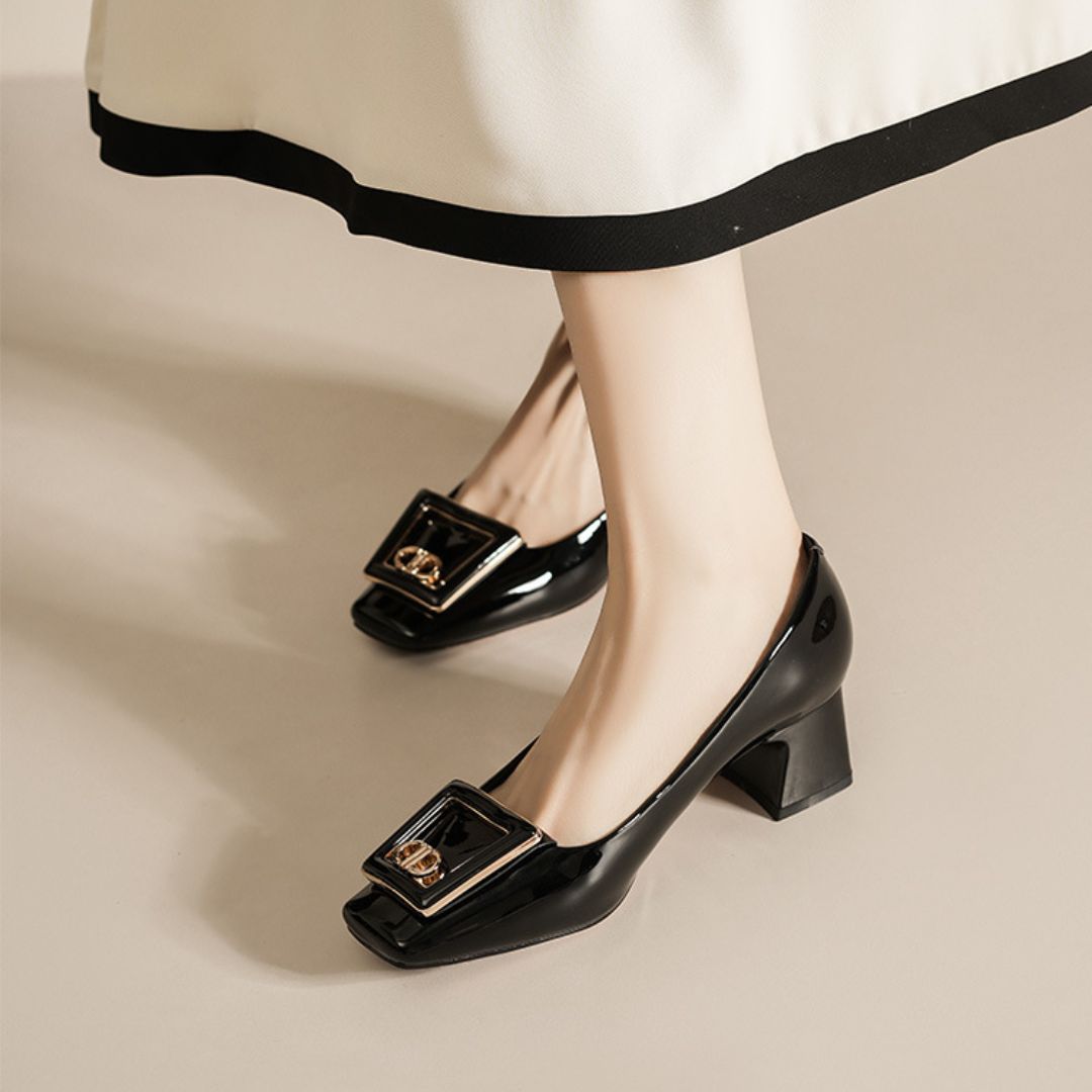 Urban Block — Black Office & Smart Casual Heels | Ozzaro