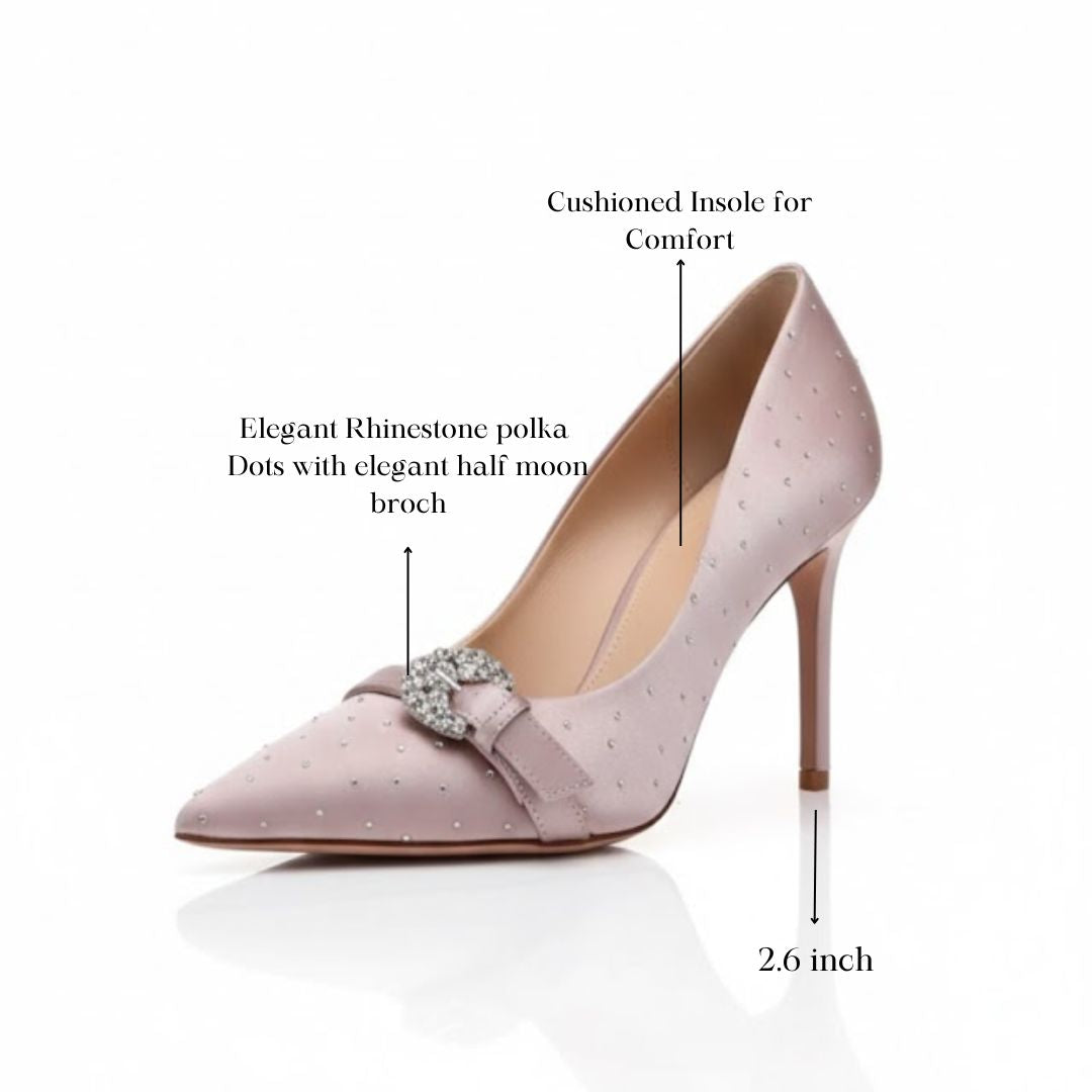 Pink high- Party heel with a decorative bow 