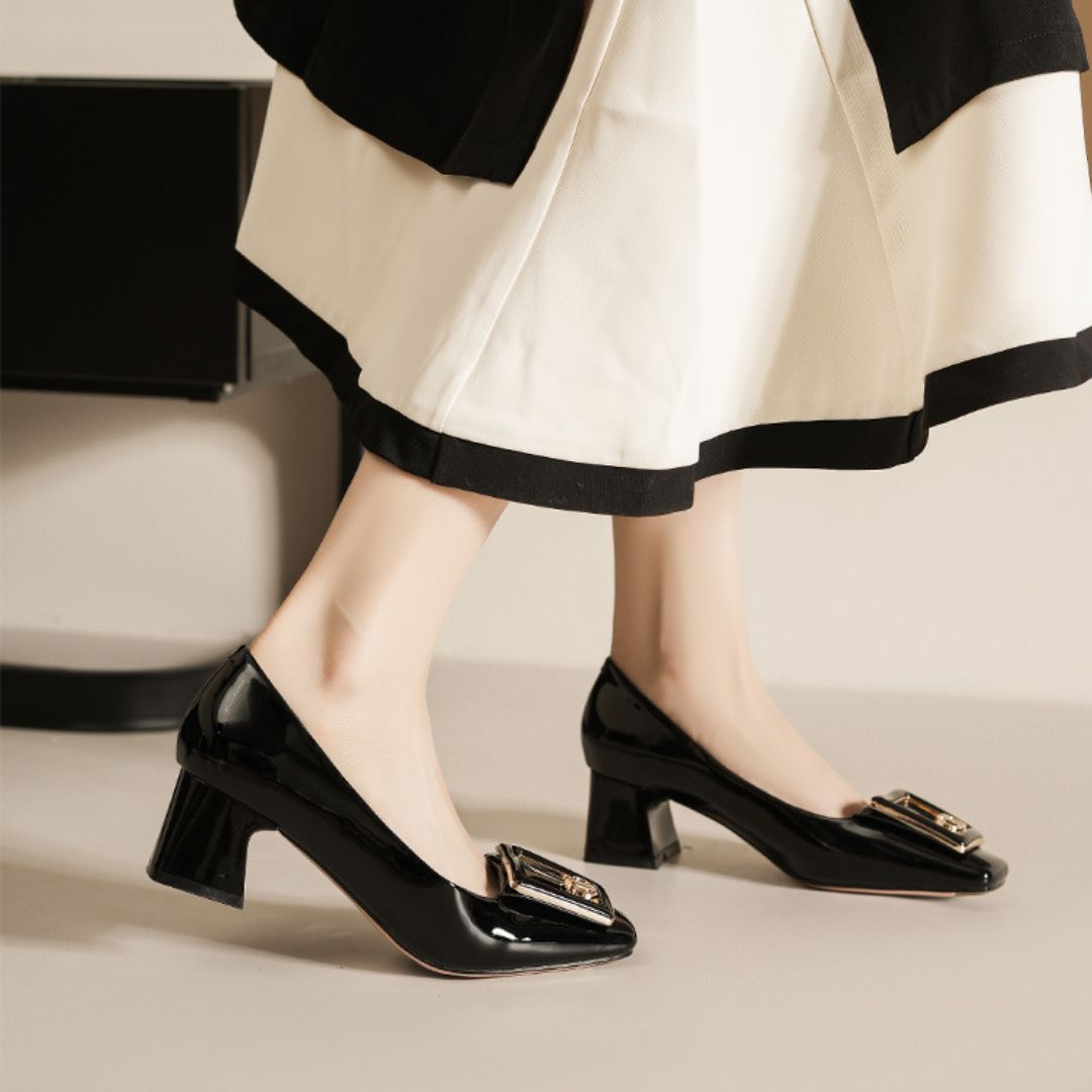 Urban Block — Black Office & Smart Casual Heels | Ozzaro
