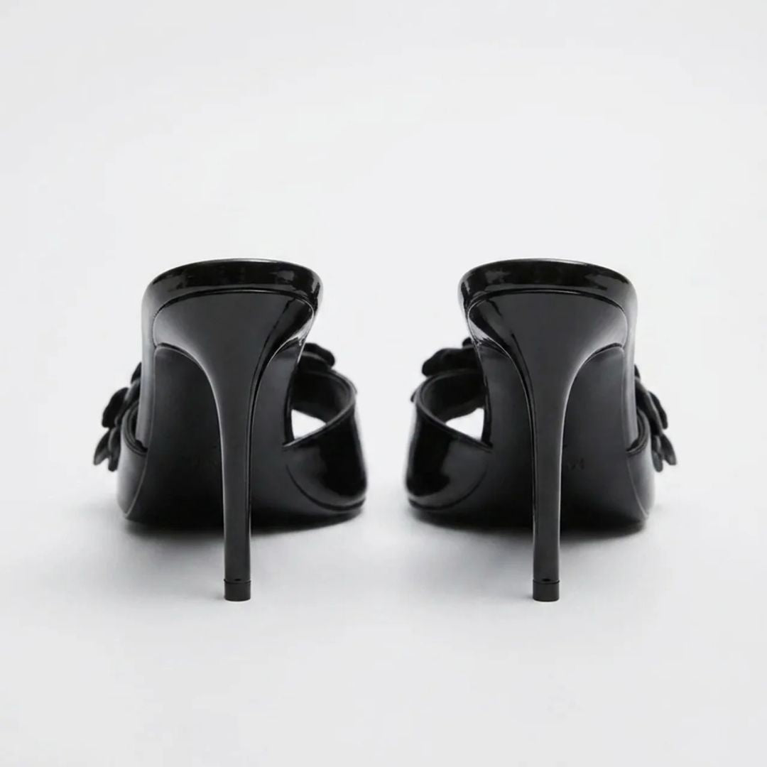 Bloom Petal - Black Rose Party heel