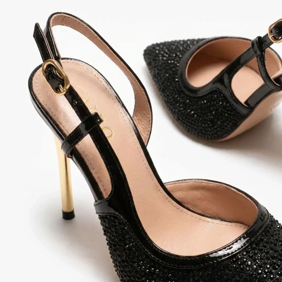 Gloss Code — Black Date Night & Evening Heels | Ozzaro