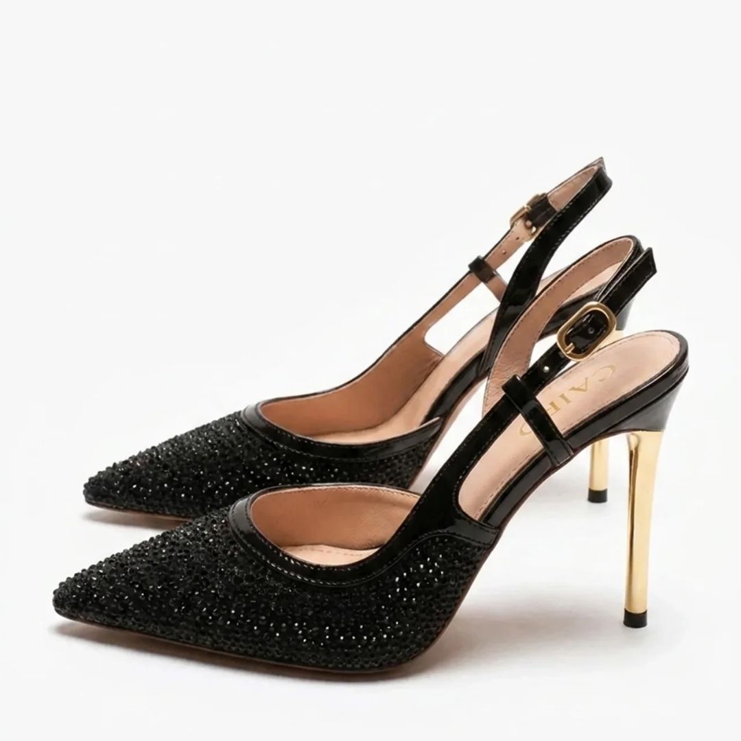 Gloss Code — Black Date Night & Evening Heels | Ozzaro