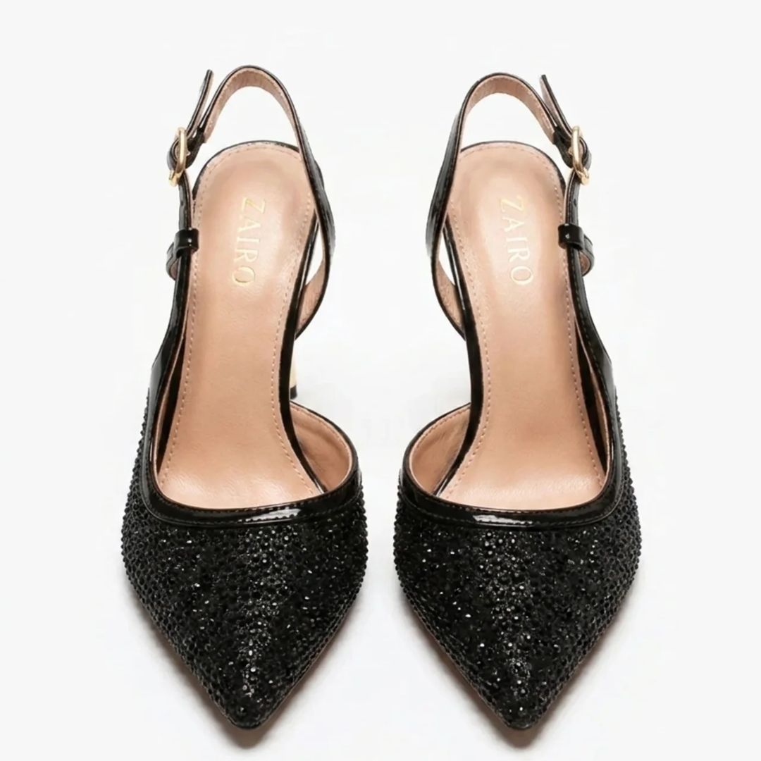Gloss Code — Black Date Night & Evening Heels | Ozzaro
