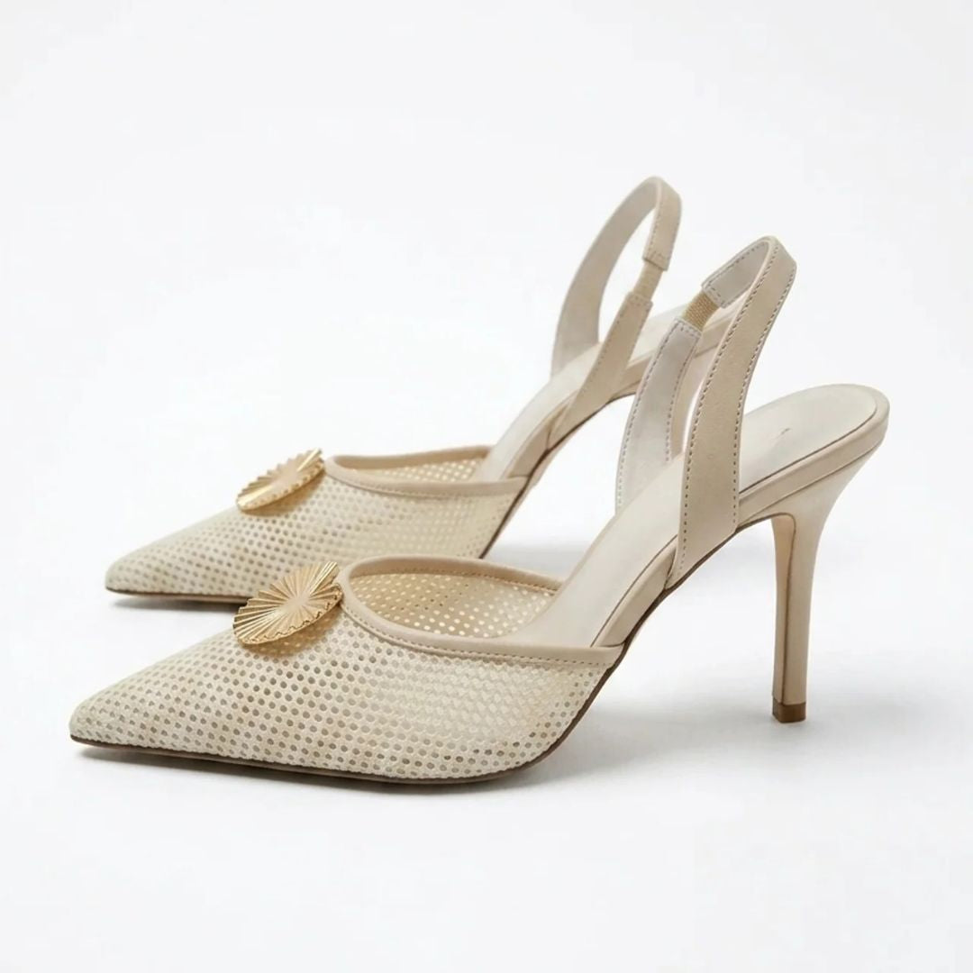 Soft Shell -  Cream Kitten heel