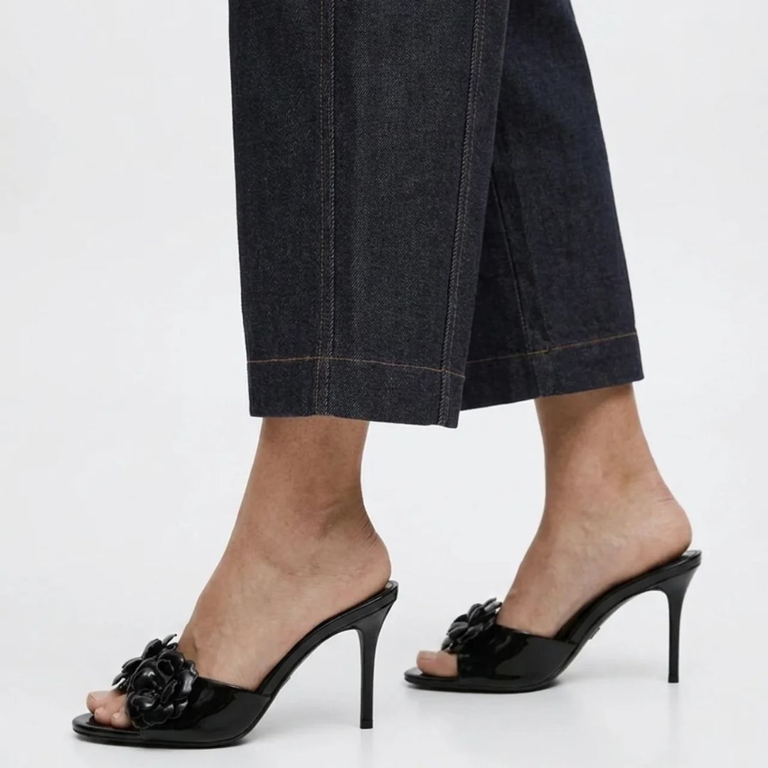 Bloom Petal - Black Rose Party heel