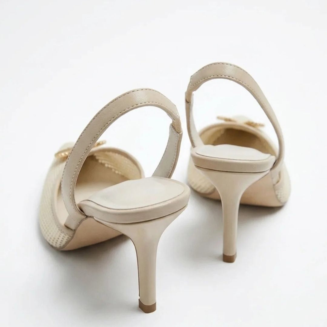 Soft Shell -  Cream Kitten heel