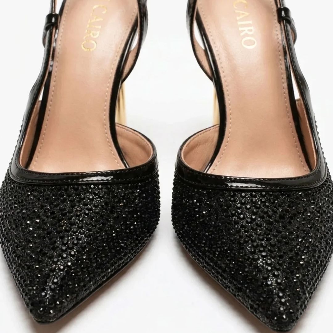 Gloss Code — Black Date Night & Evening Heels | Ozzaro