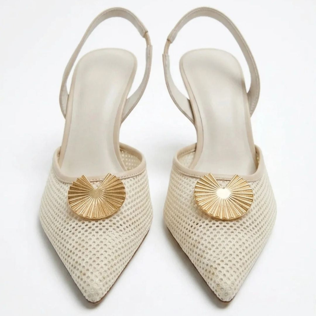 Soft Shell -  Cream Kitten heel
