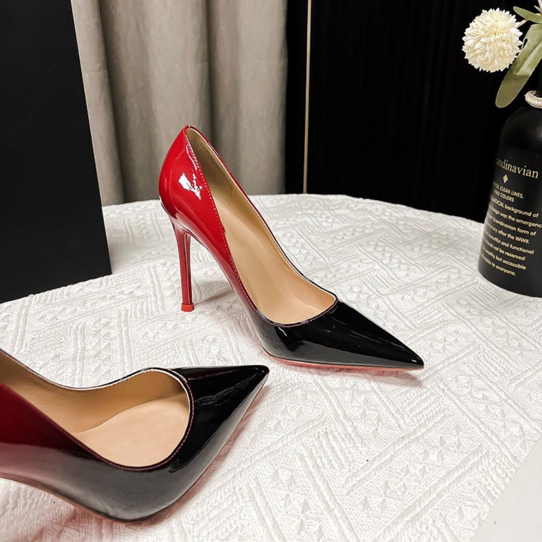 Black & Red patent high-Party heel