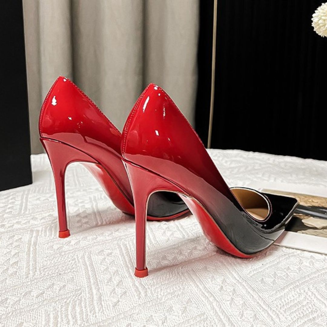 Black & Red patent high-Party heel