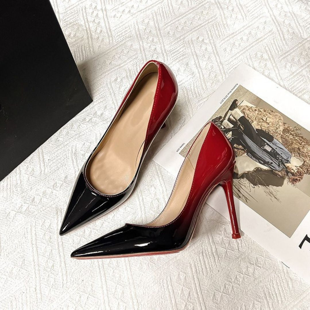 Black & Red patent high-Party heel