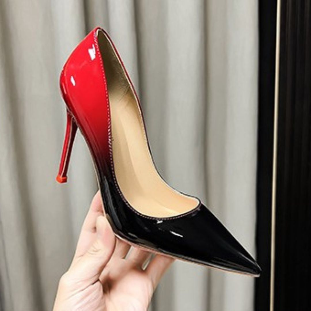Black & Red patent high-Party heel
