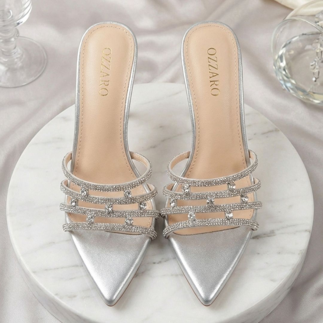 Metallic Muse - Metallic Silver party Heel