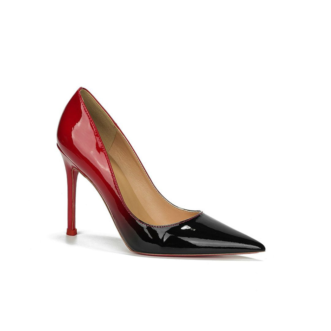 Black & Red patent high-Party heel