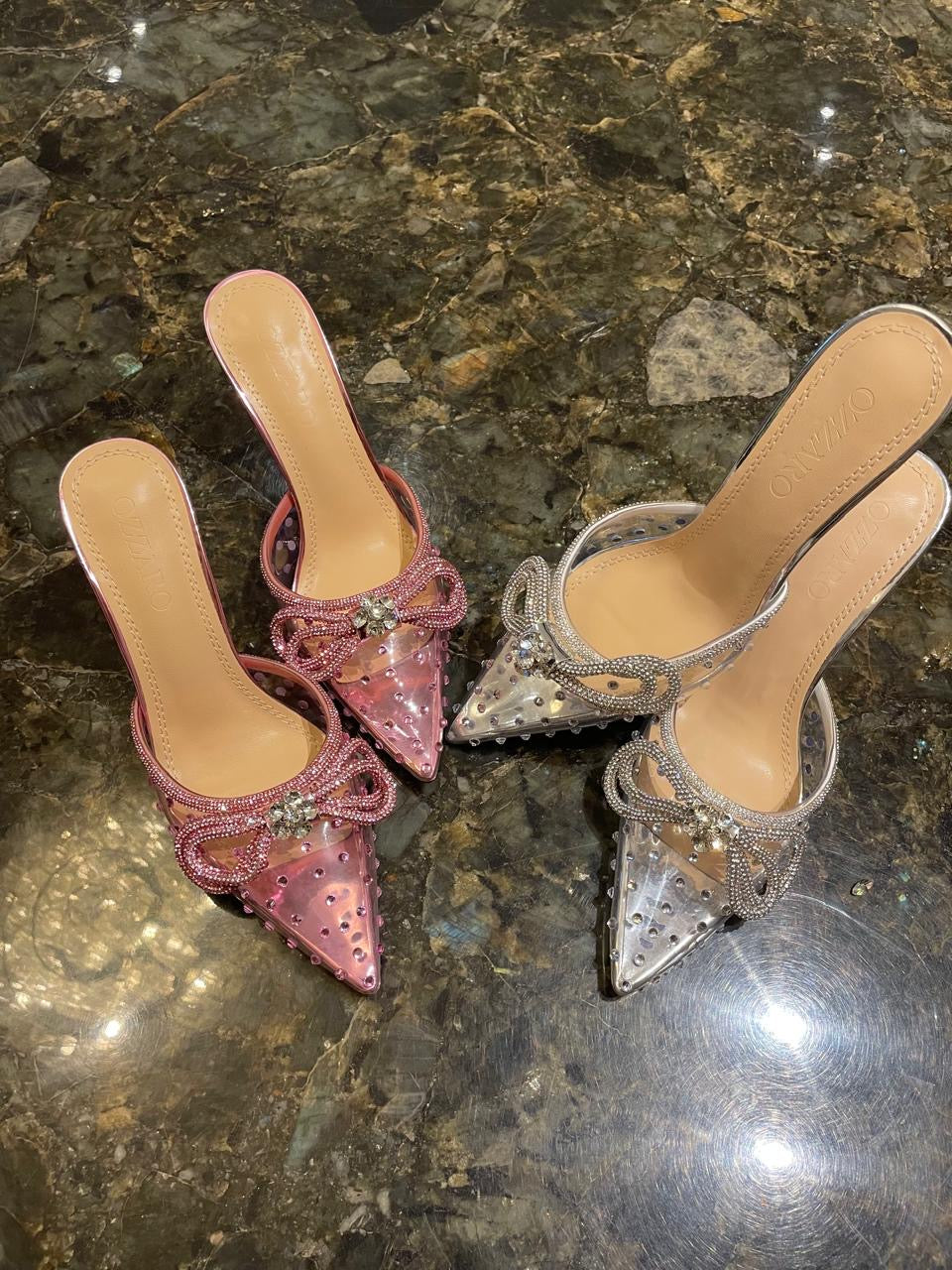 Rhinestone mules (Pink)