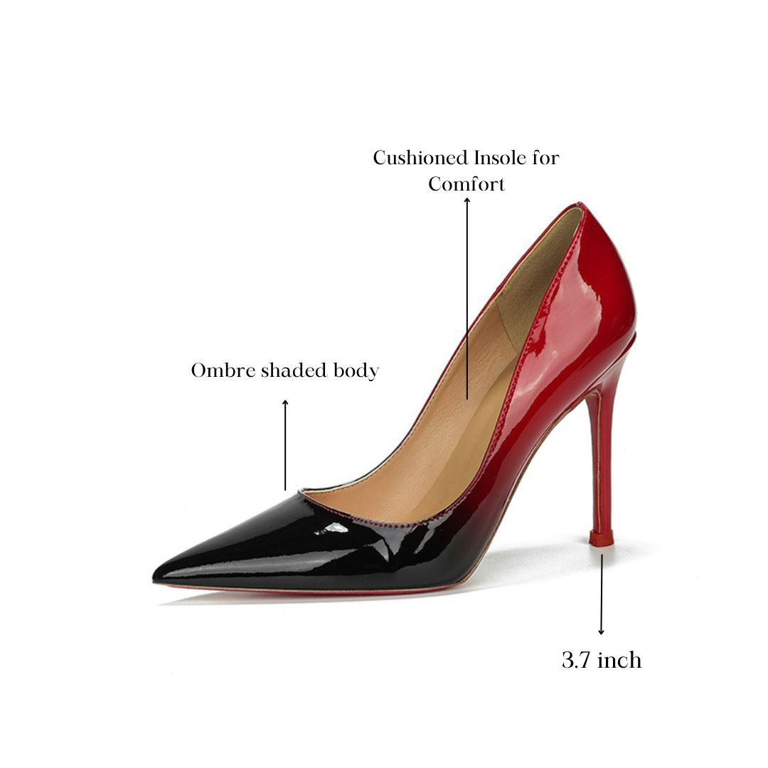 Black & Red patent high-Party heel