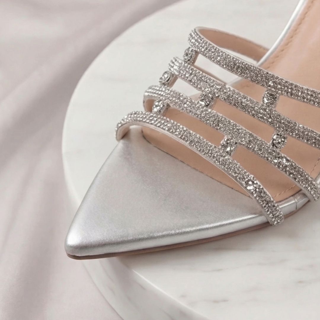 Metallic Muse - Metallic Silver party Heel