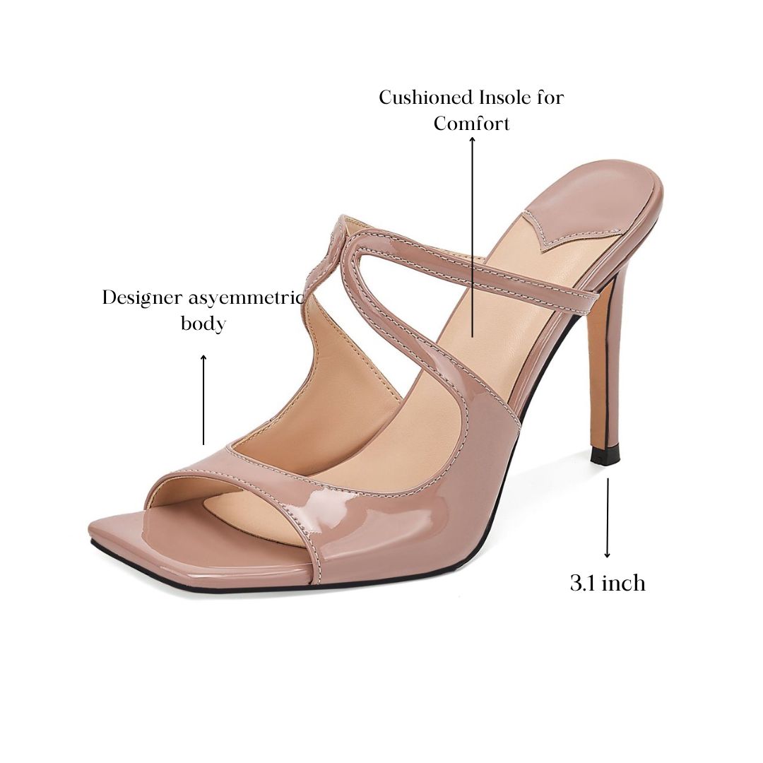 Nude high-Party heel with strappy design 