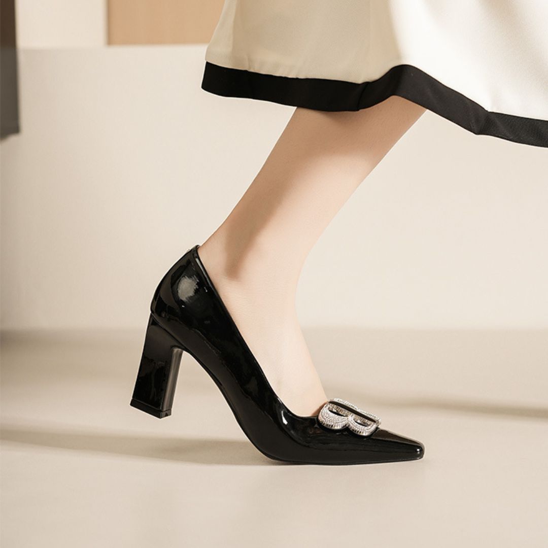 Refined Mark — Black Office, Corporate & Formal Evening Heels | Ozzaro