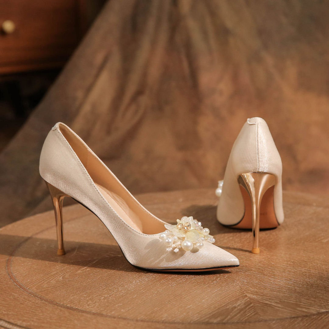 Glamour Petal Satin Stilettos