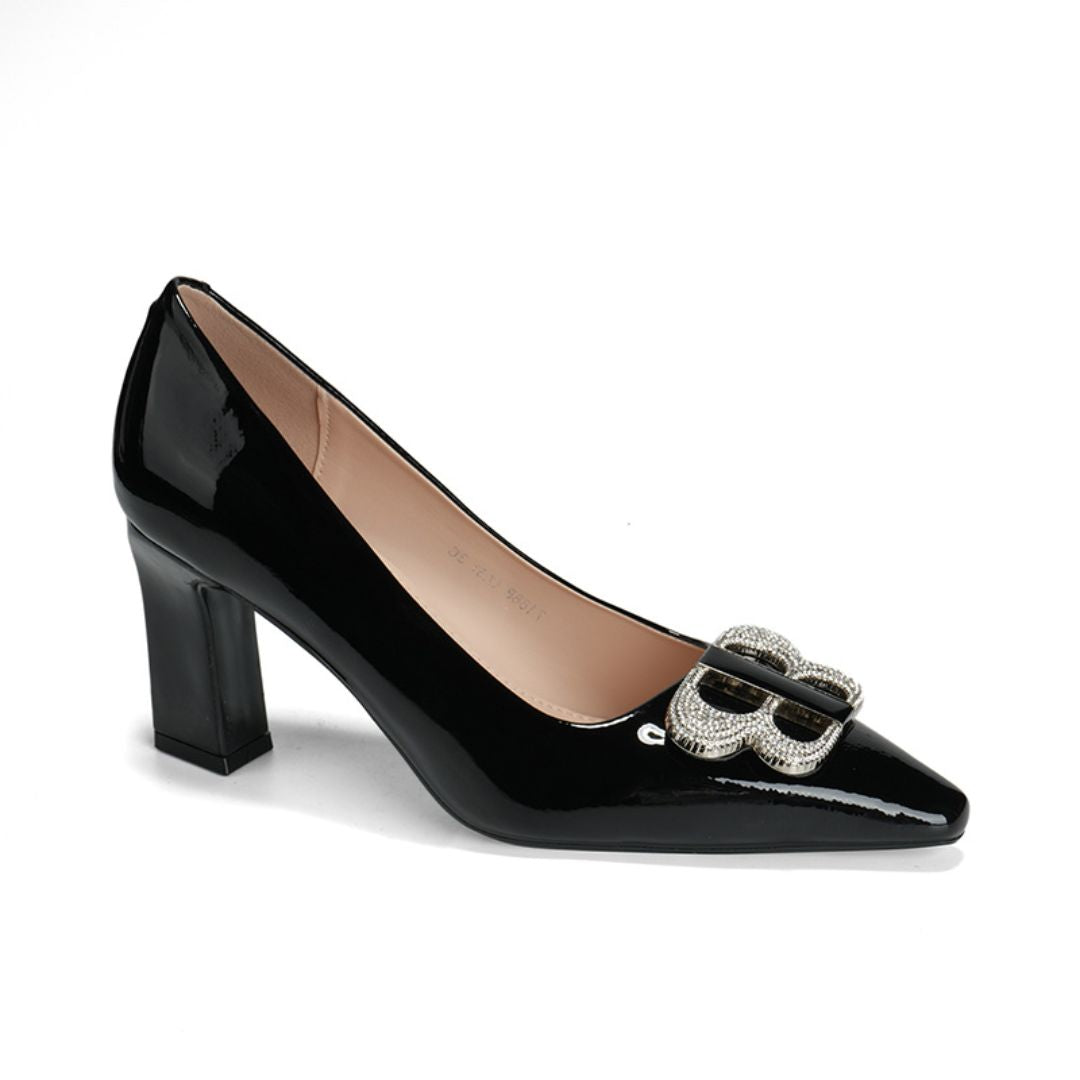 Refined Mark — Black Office, Corporate & Formal Evening Heels | Ozzaro