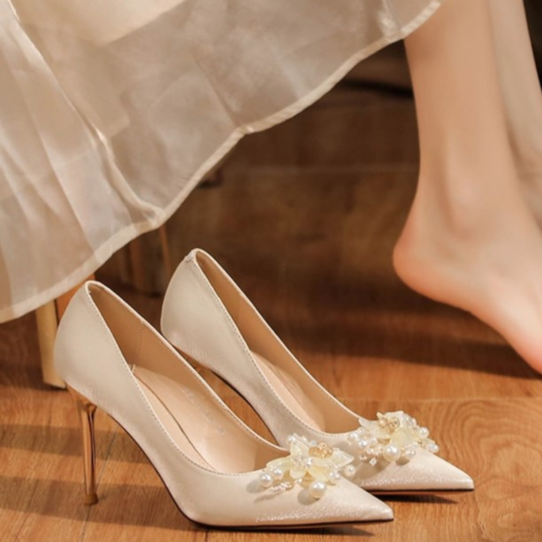 Glamour Petal Satin Stilettos