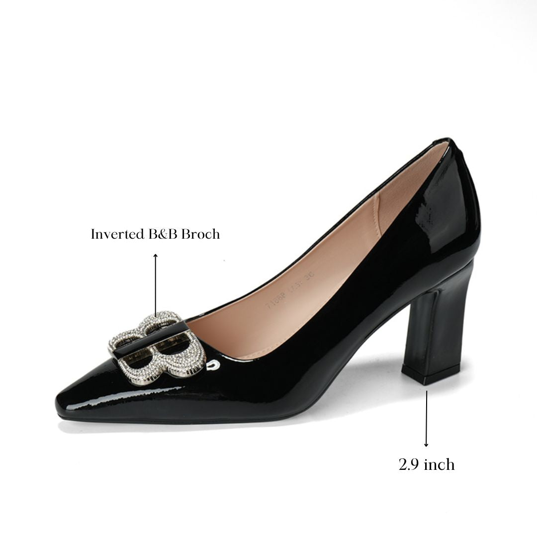 Refined Mark — Black Office, Corporate & Formal Evening Heels | Ozzaro