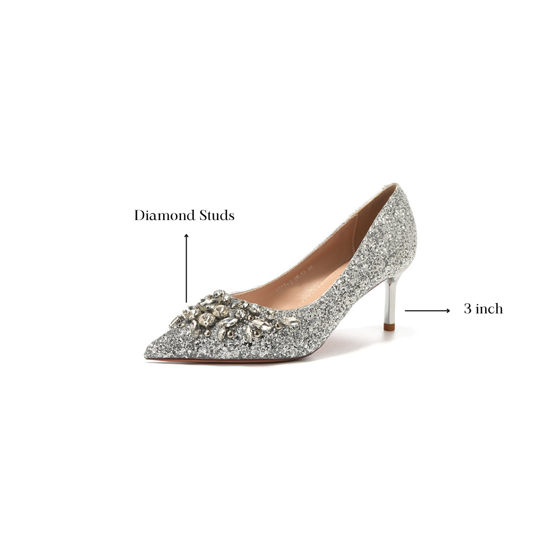 Radiant Rhinestone French Stilettos