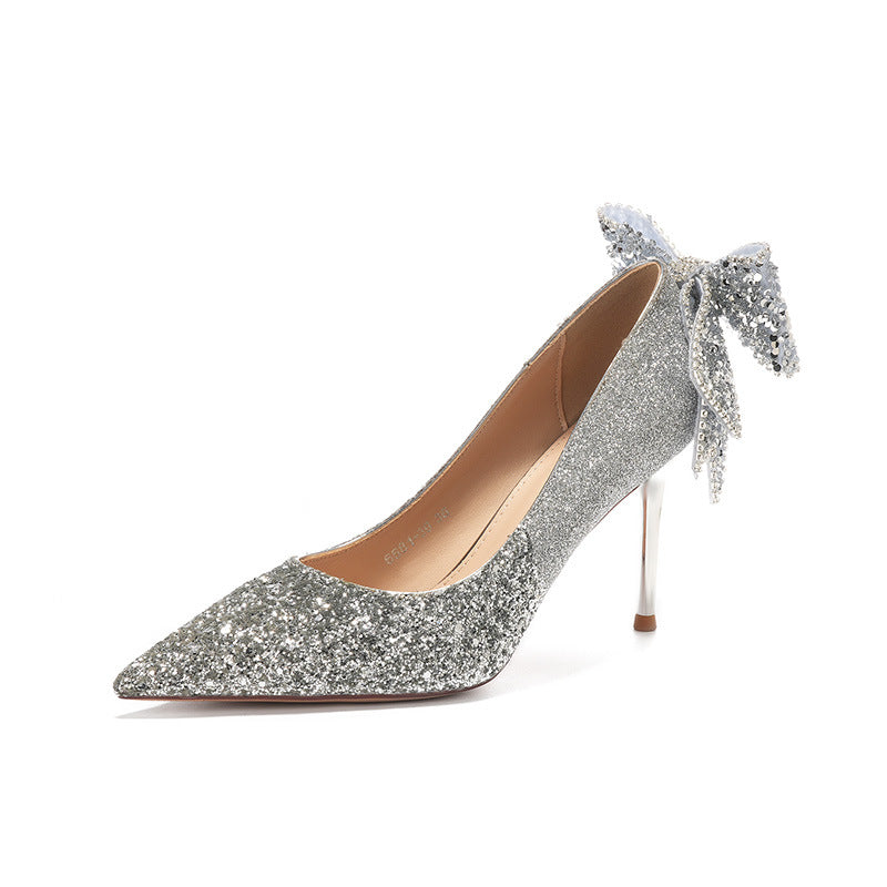 French Crystal Bow Heel