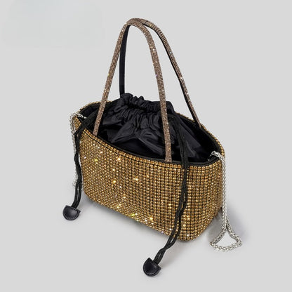 Diamond-encrusted drawstring Handbag