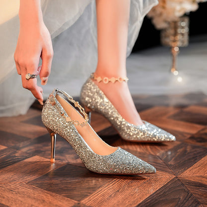 Cartier Style Glimmer Heels (Silver)