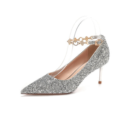 Cartier Style Glimmer Heels (Silver)