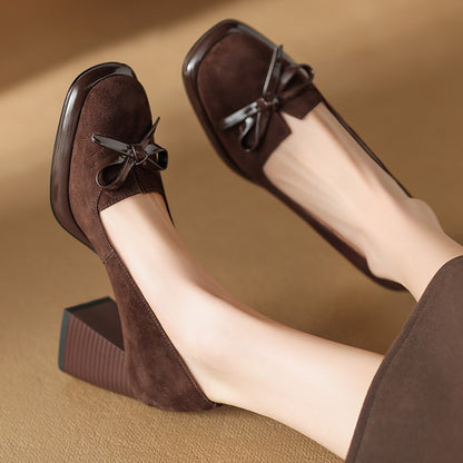 Tie Bow Block Heels