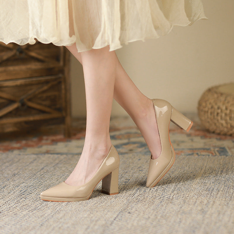 Classic Nude Block Heels